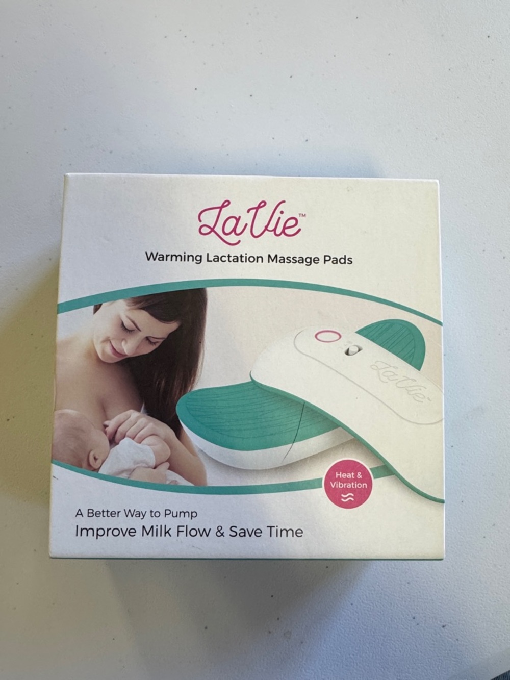 Warming Lactation Massage Pads — Teal & White